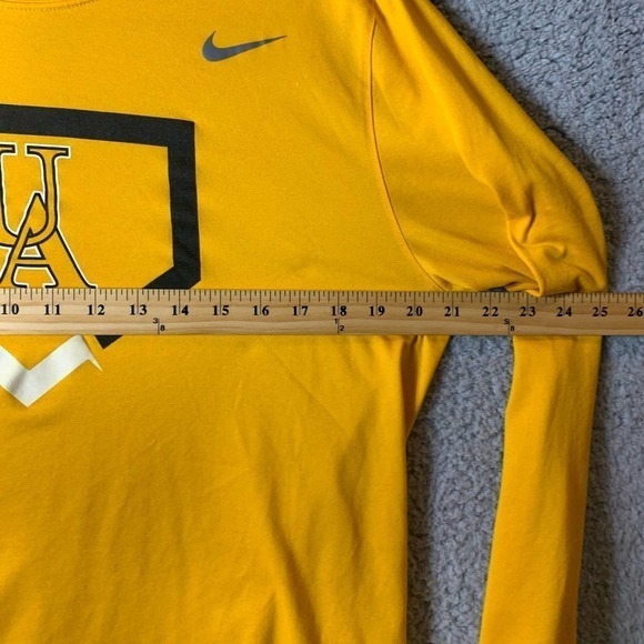 Nike Long Sleeve Tee T-Shirt Womens Large Yellow Dri-Fit Athletic Cut - Picture 4 of 7